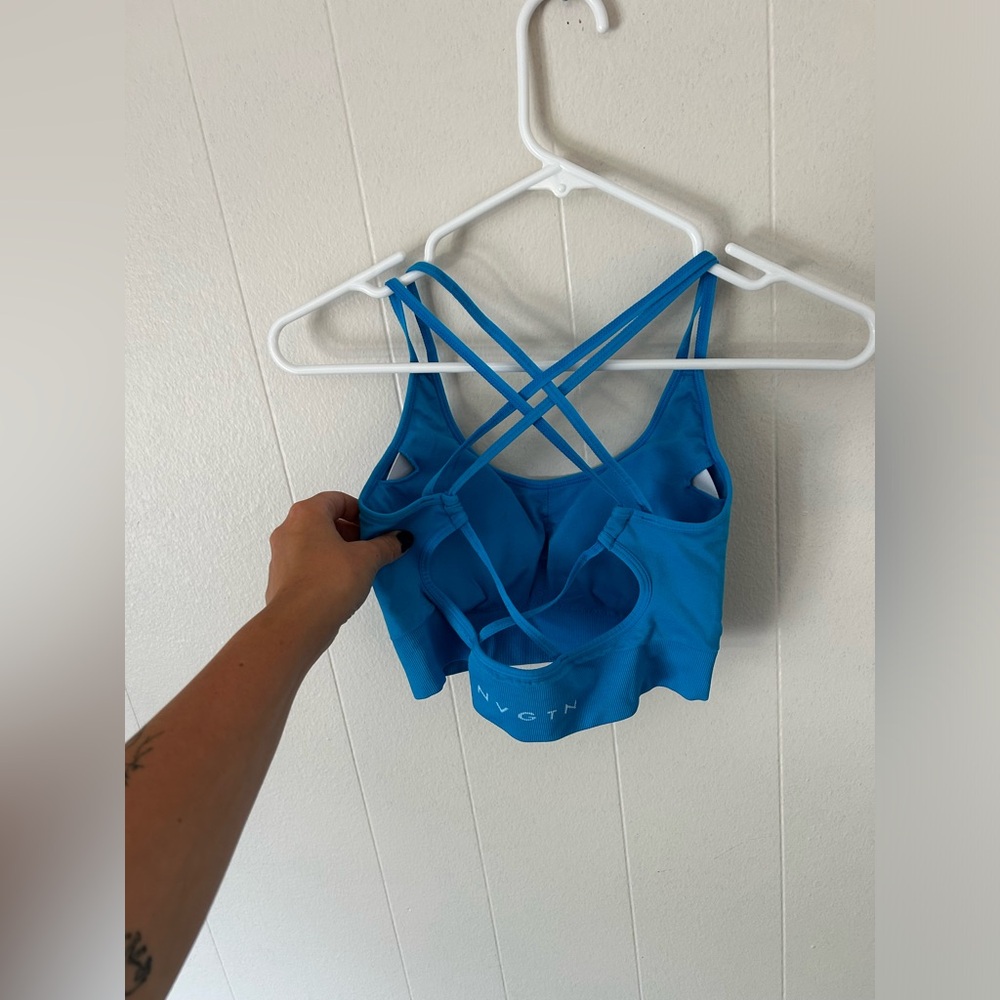 NVGTN Blue Strappy Sports Bra
